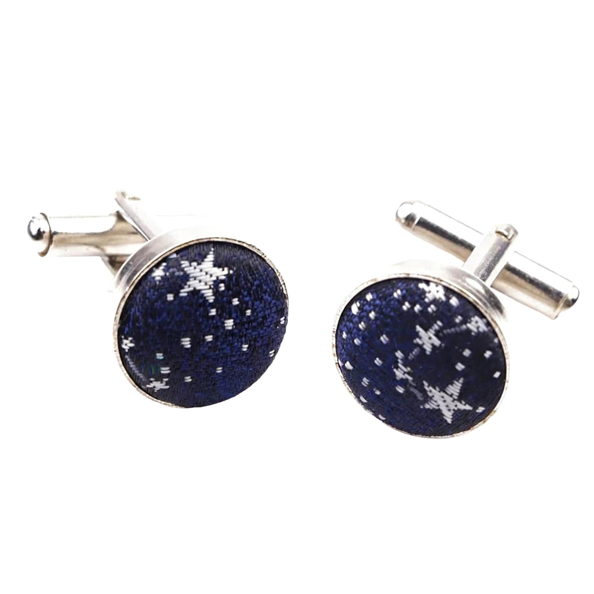 Navy Blue White Star Cufflink