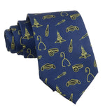 Navy Blue With Yellow Medical Icons Necktie