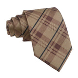 Tan Brown Plaid Necktie