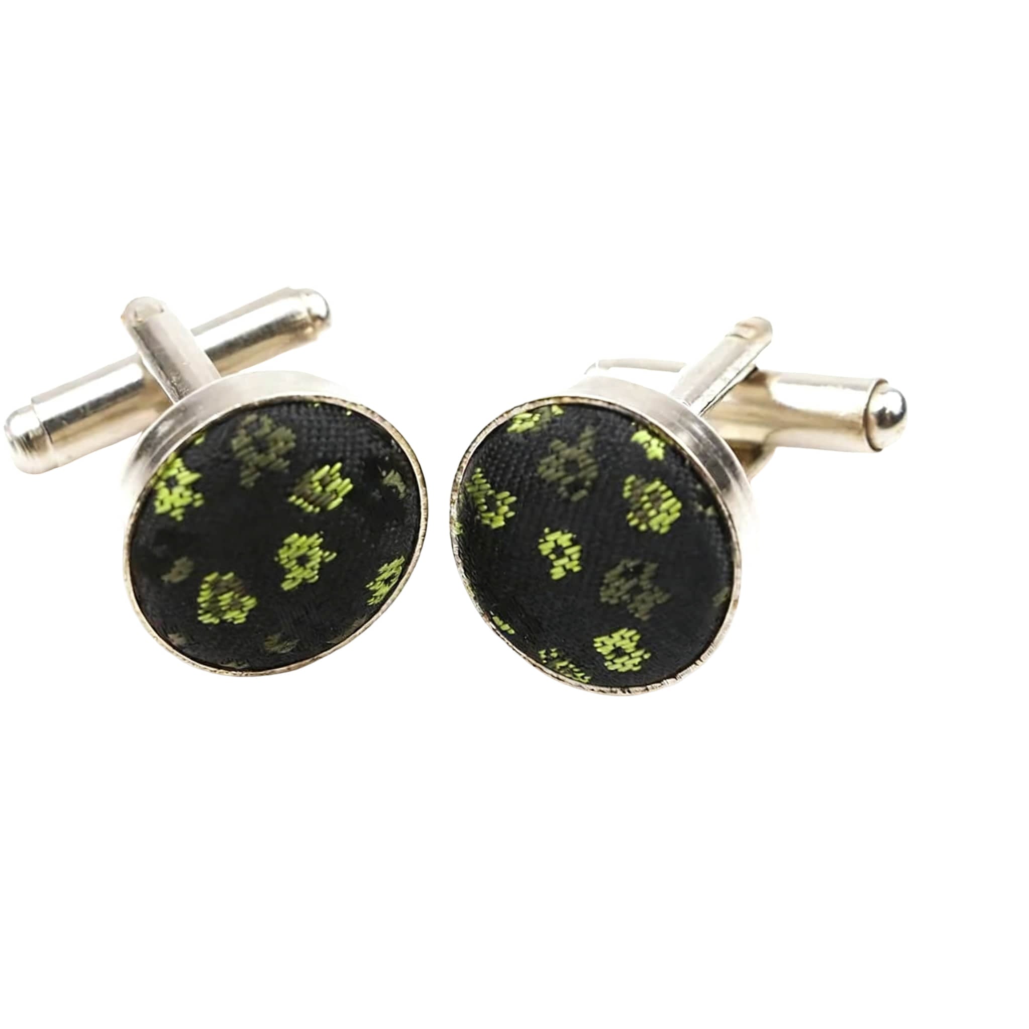 Black Green Polka Dot Cufflink