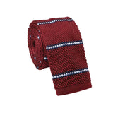 Burgundy Blue Striped Necktie