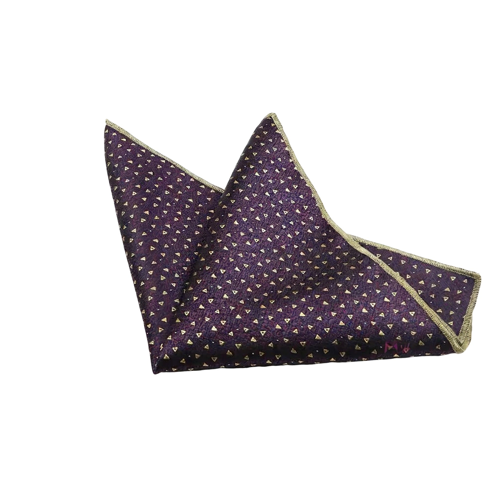 Purple Gold Triangle Pocket Square