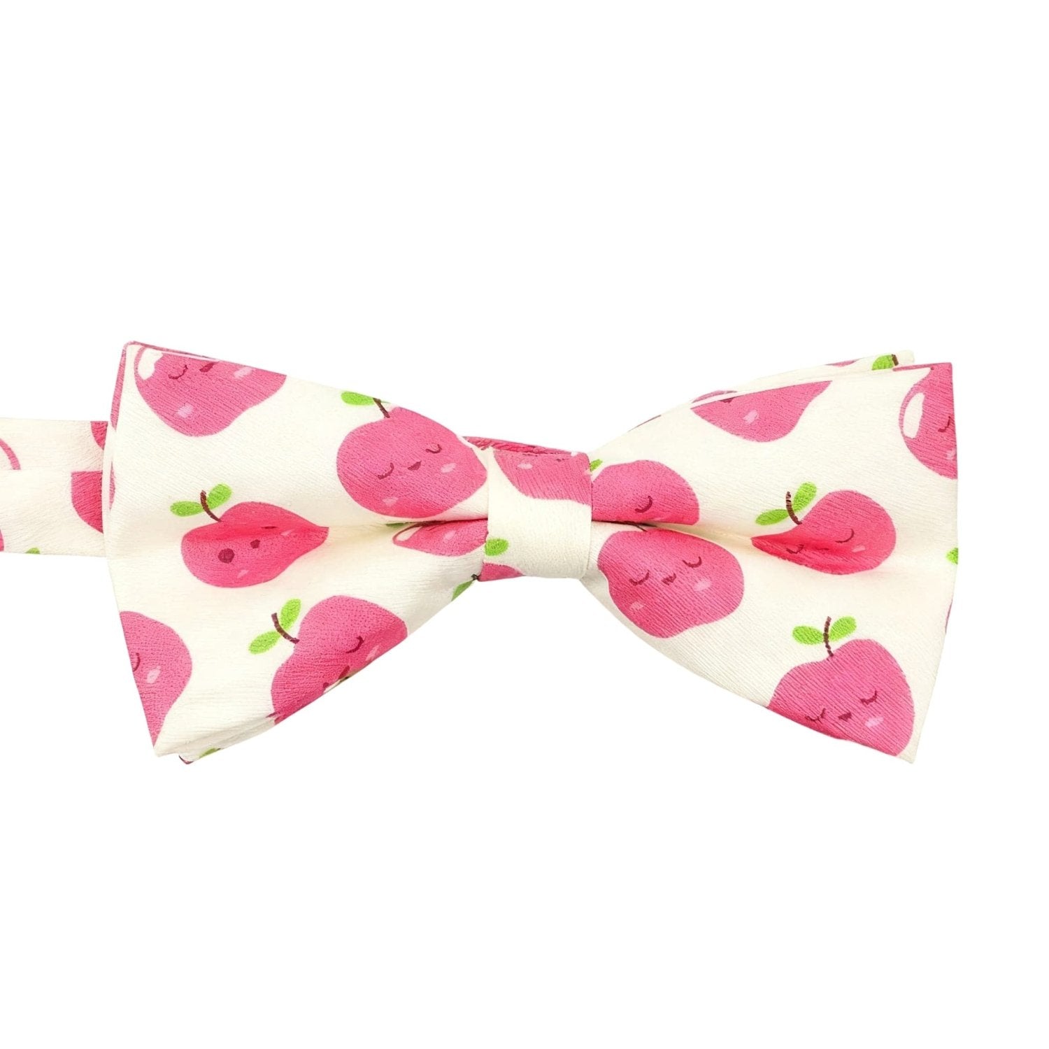 White With Pink Apple Bowtie