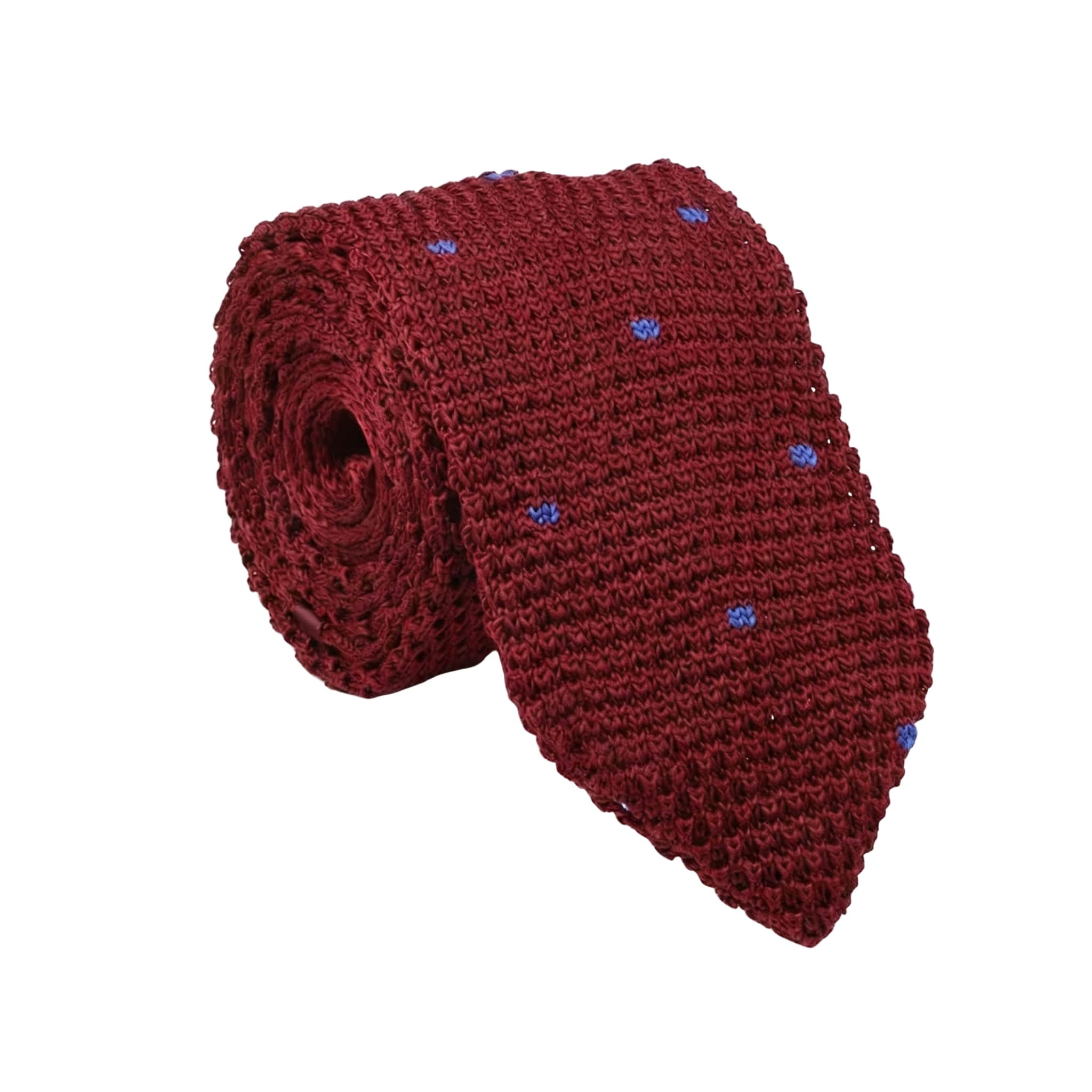 Burgundy Blue Dotted Necktie