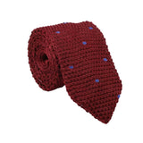 Burgundy Blue Dotted Necktie