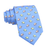 Blue With Yellow Orange Elephant Necktie