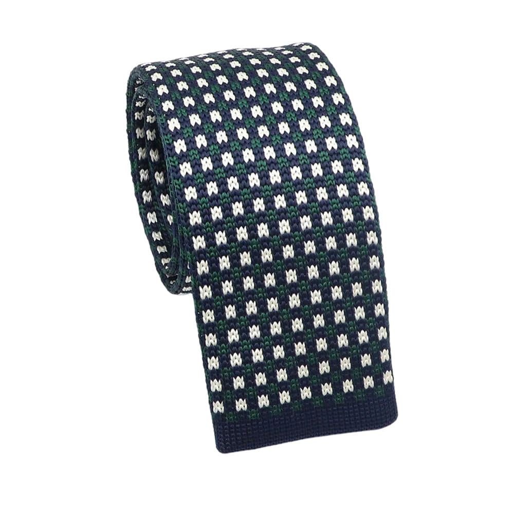 Navy Blue White Dotted Necktie