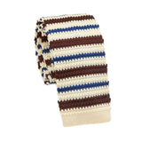 Beige Brown Striped Necktie
