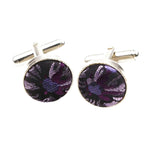 Black Purple Floral Cufflink