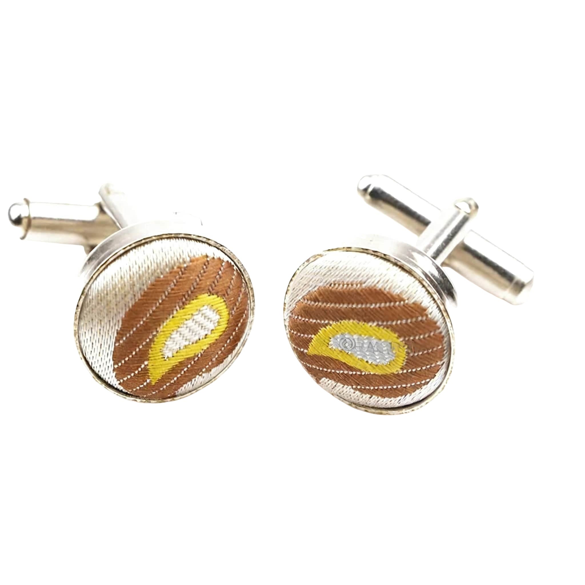 Brown Yellow Paisley Cufflink