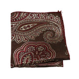 Brown Red Paisley Pocket Square