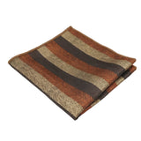 Brown Gold Striped Pocket Square
