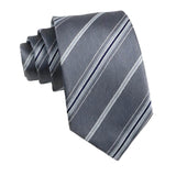 Gray Navy Striped Necktie