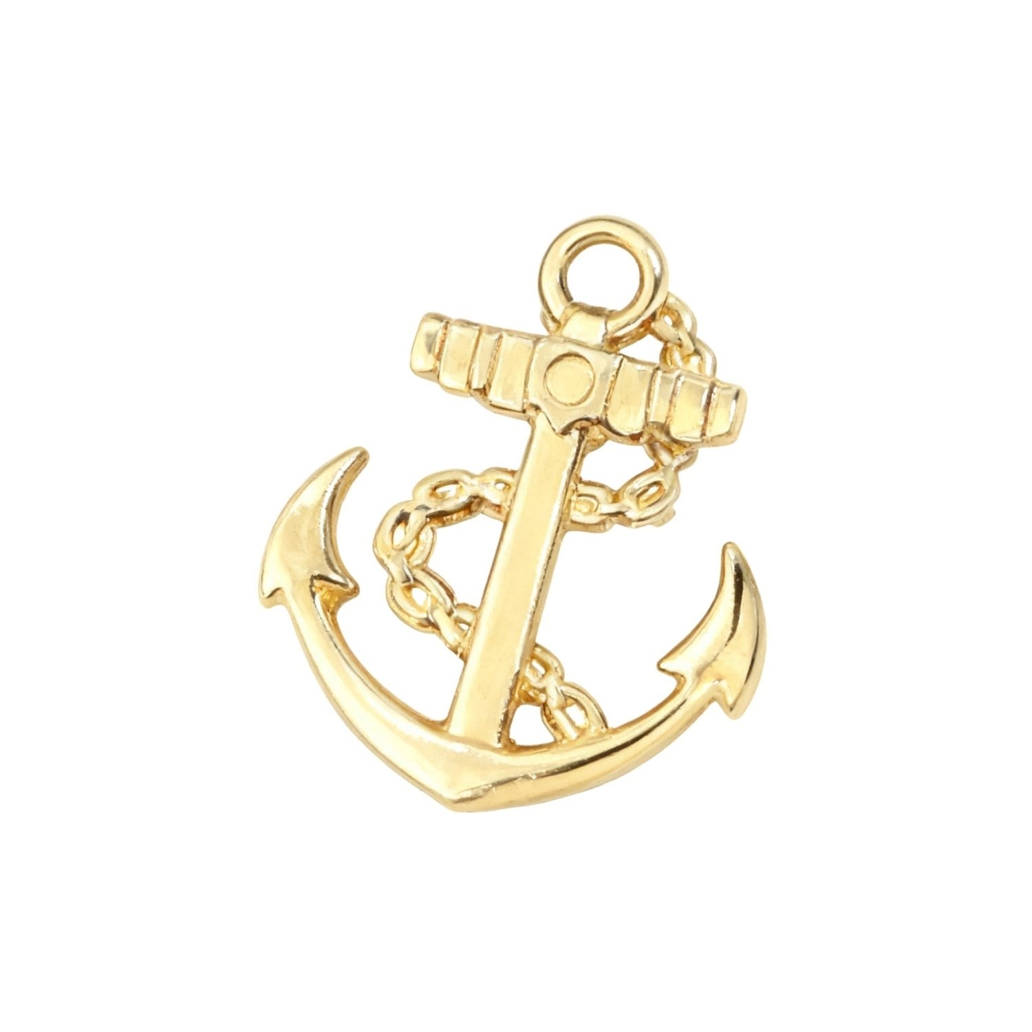 Gold With Gold Anchor Lapel pin