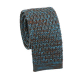 Brown Blue Geometric Necktie