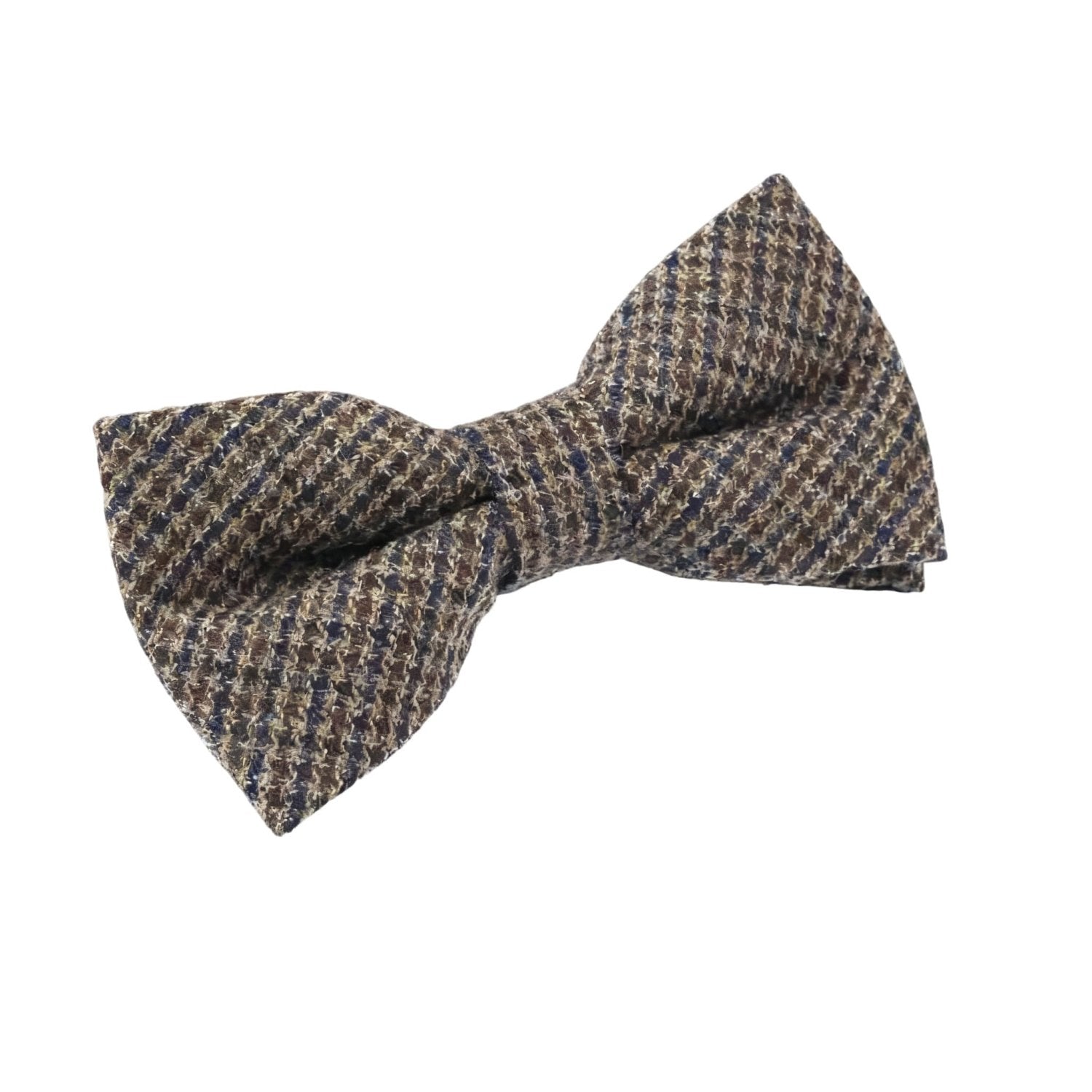 Brown With Dark Blue Checkered Bowtie
