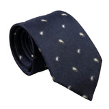 Navy Blue White Paisley Necktie
