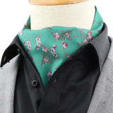 Sea Green Pink Floral Ascot
