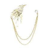 Gold White Feather Lapel Pin