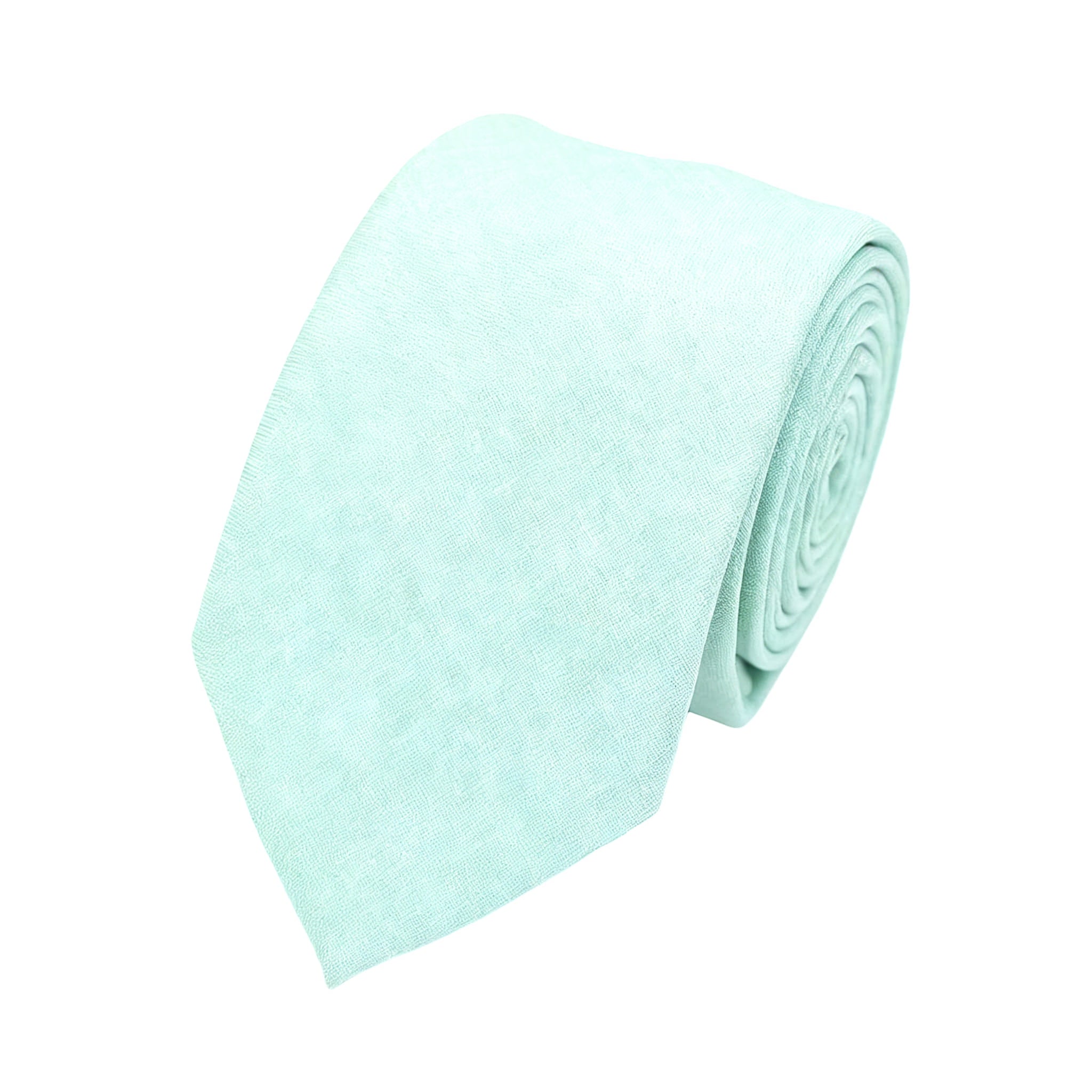 Mint Green White Textured Necktie