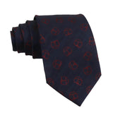 Navy Blue Red Logo Necktie
