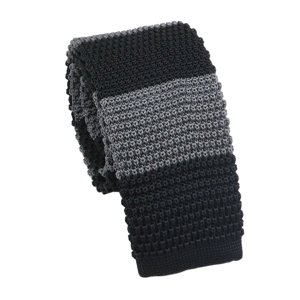 Black Gray Striped Necktie