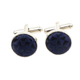 Navy Blue Navy Blue Textured Cufflink
