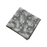 Gray White Olive Branch Pocket Square