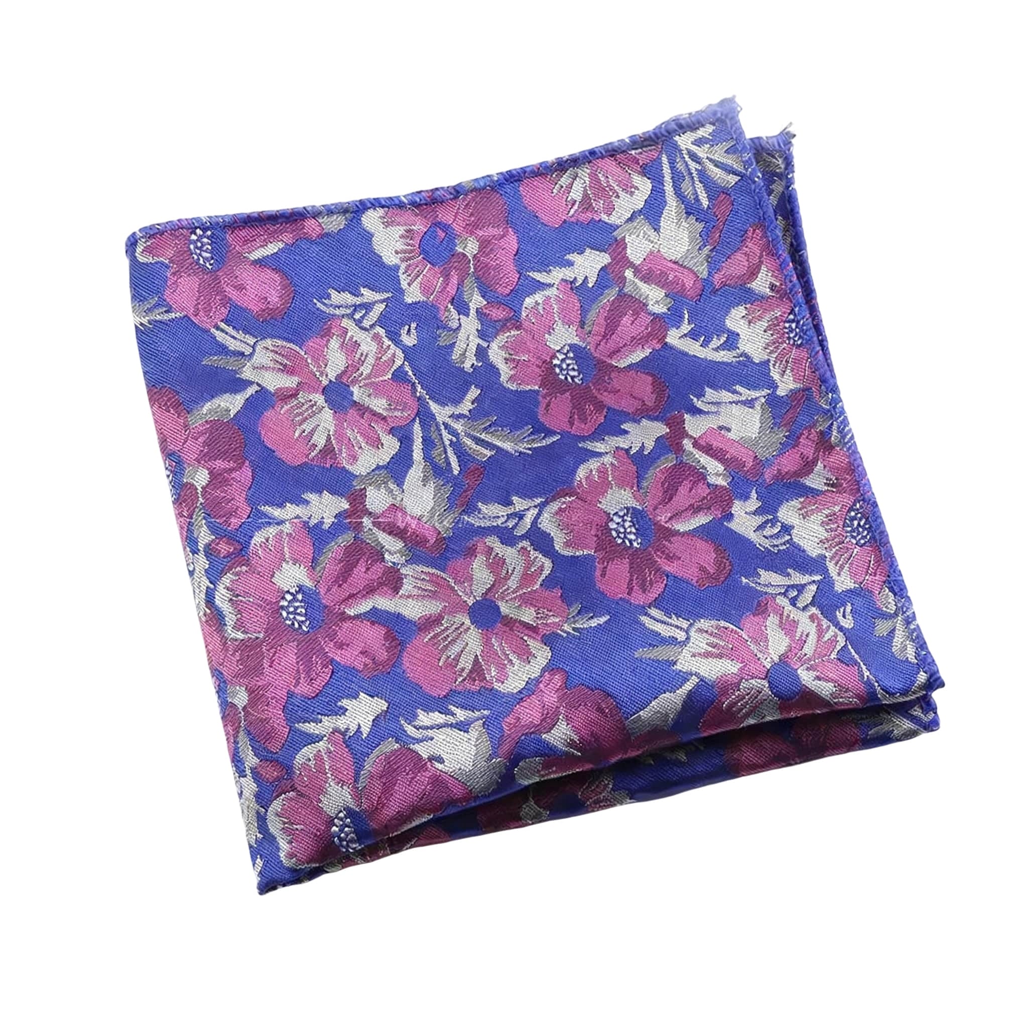 Blue Purple Floral Pocket Square