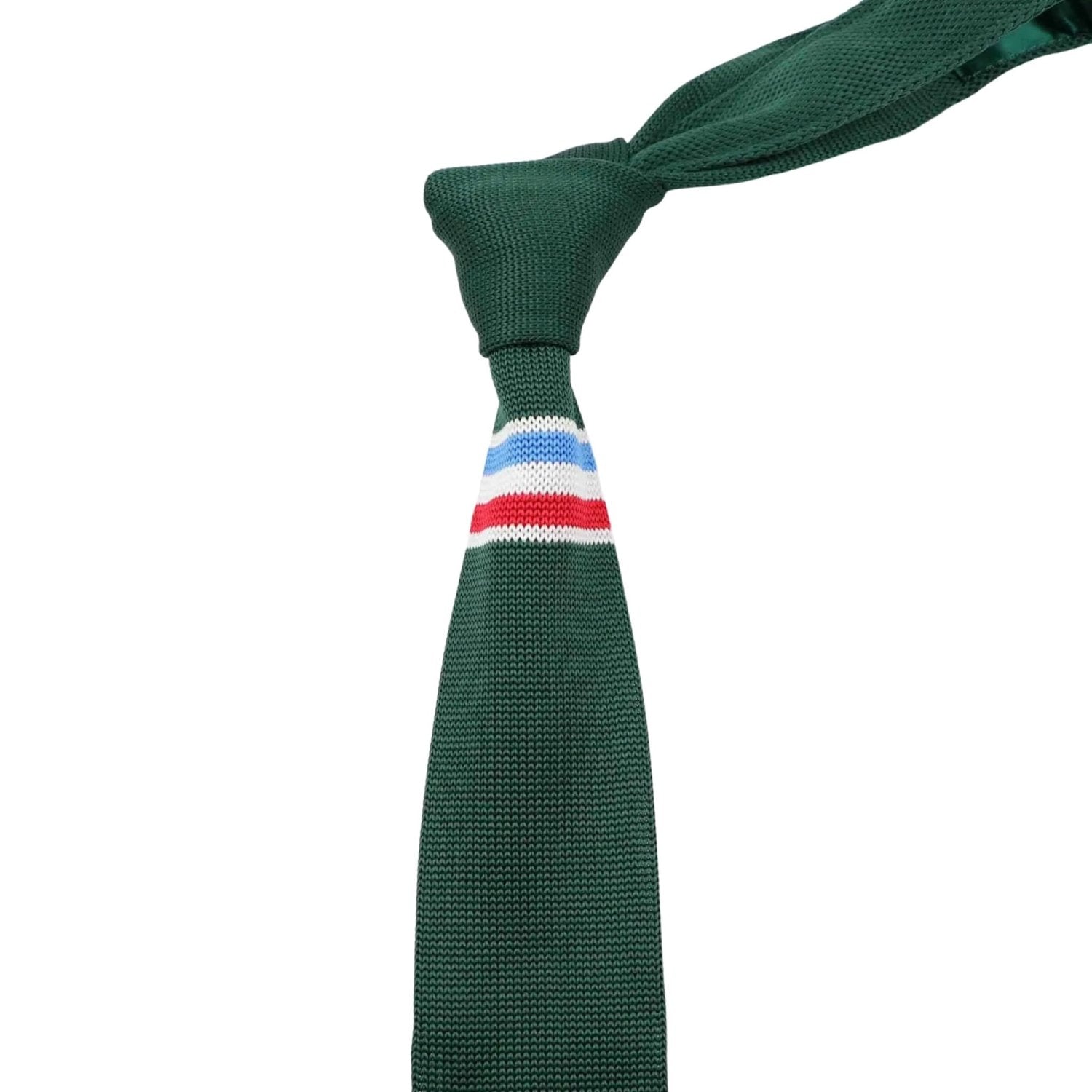 Green With Red White Blue Stripes Necktie
