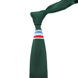 Green White Red Blue Striped Knitted Tie