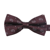 Burgundy White Paisley Bowtie