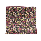 Black Pink Floral Pocket Square