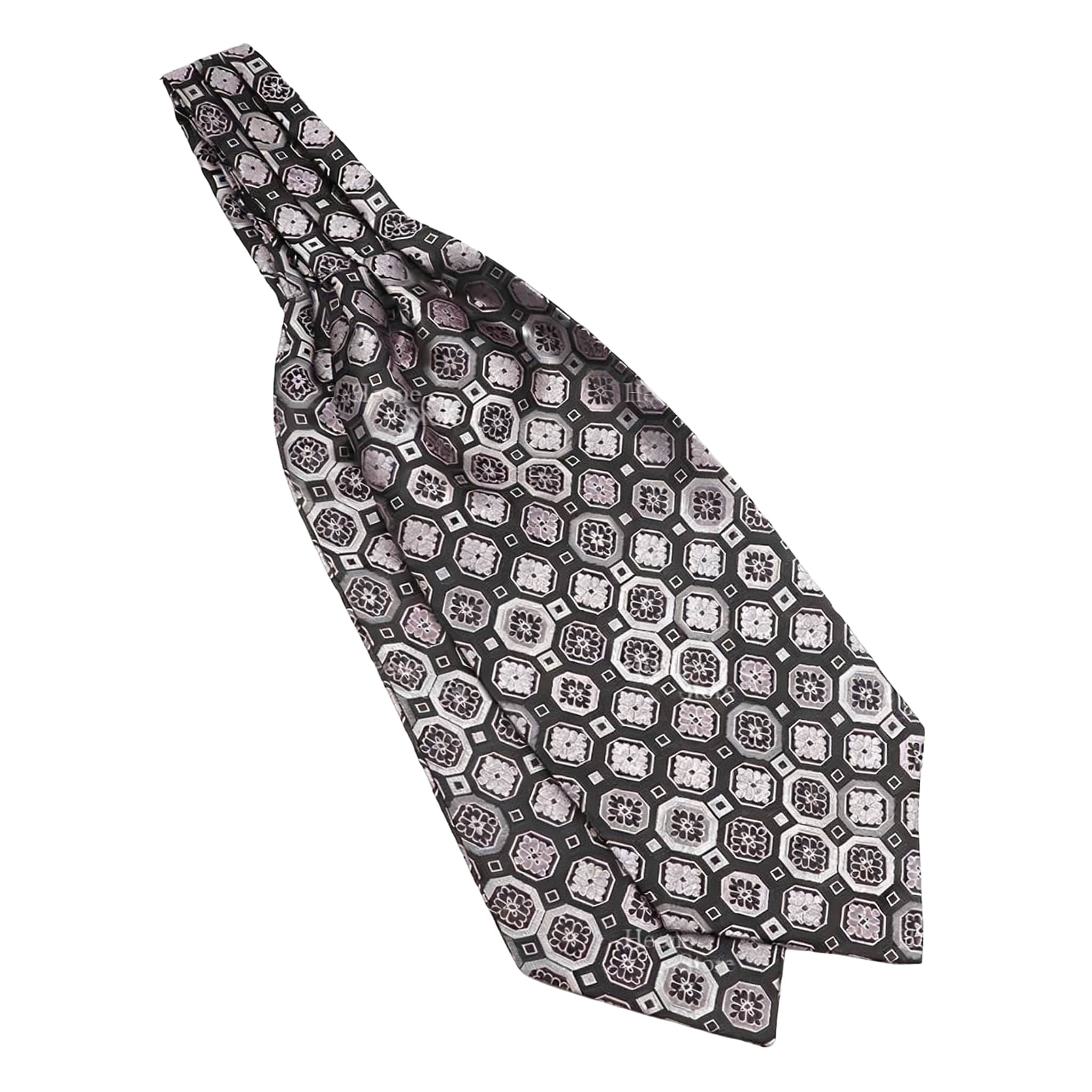 Black Gray Geometric Ascot