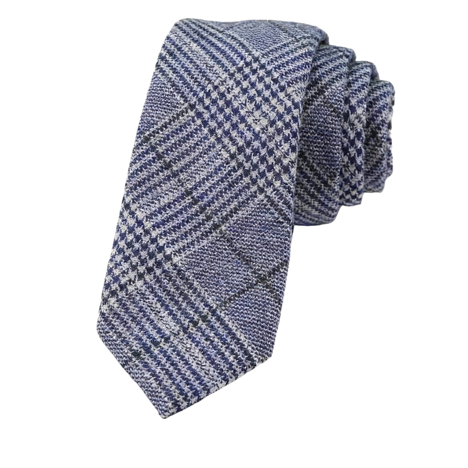 Blue With Gray Plaid Necktie