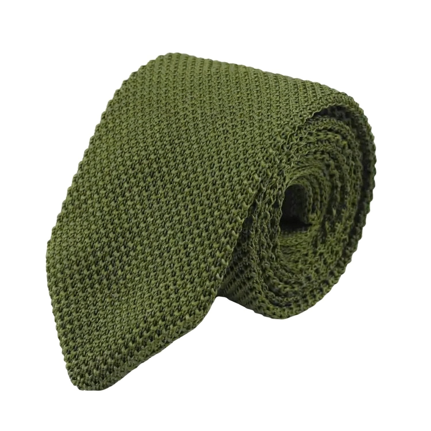 Green With Green Knitted Necktie