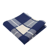 Navy White Plaid Pocket Square
