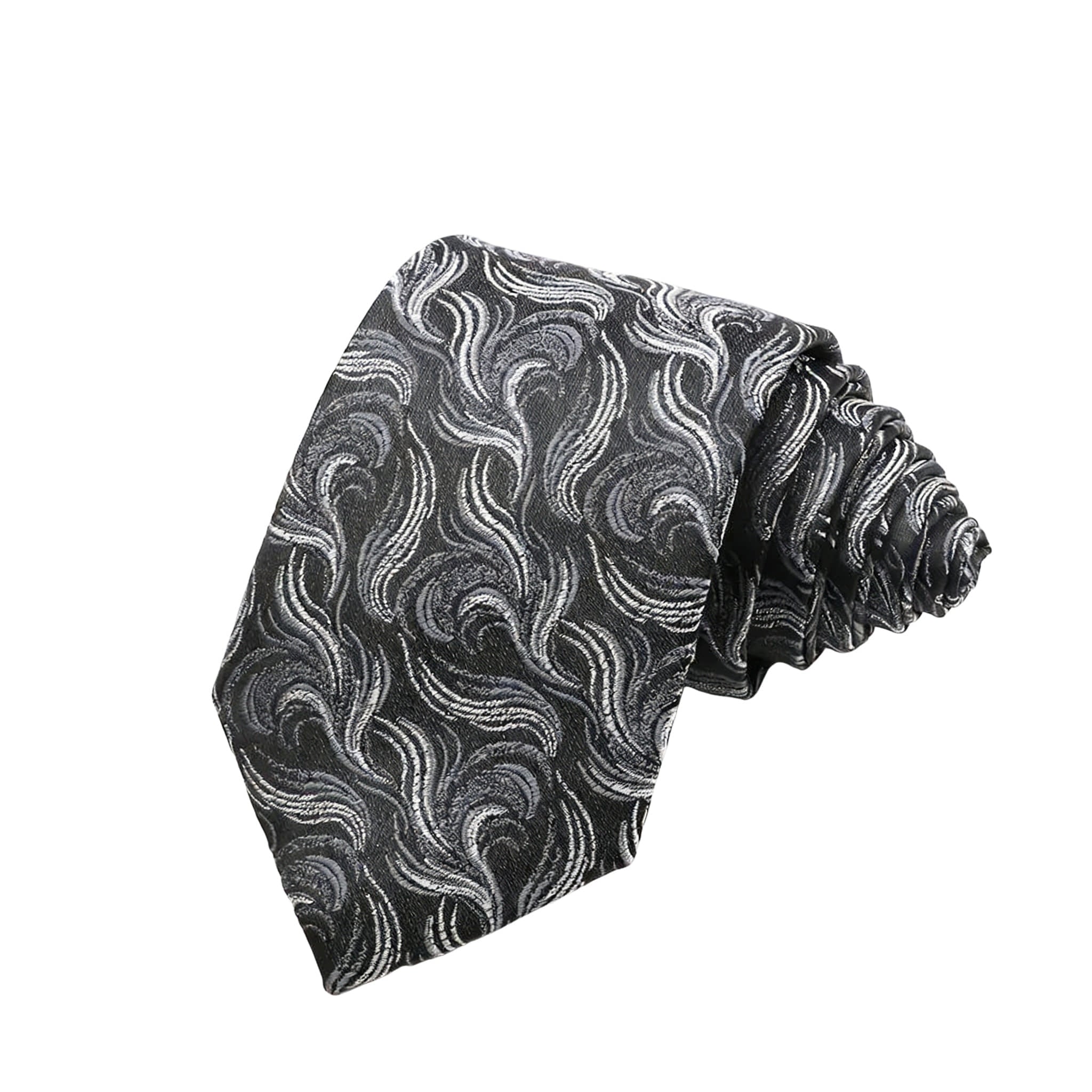 Black Silver Swirl Necktie
