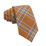Brown Blue Plaid Necktie
