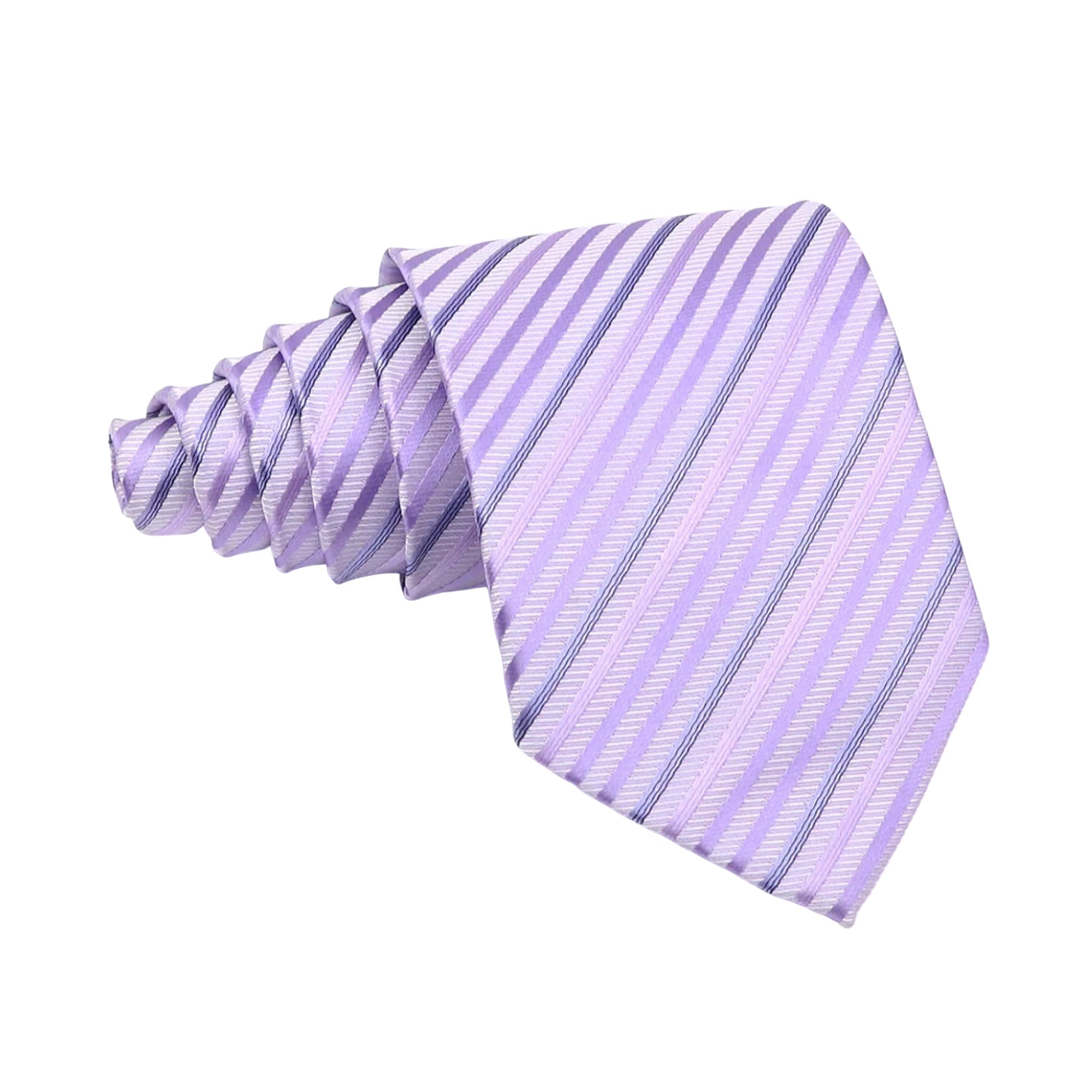 Light Purple Necktie With Blue Stripes