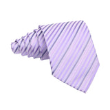 Light Purple Necktie With Blue Stripes