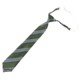 Olive Green Blue Striped Necktie