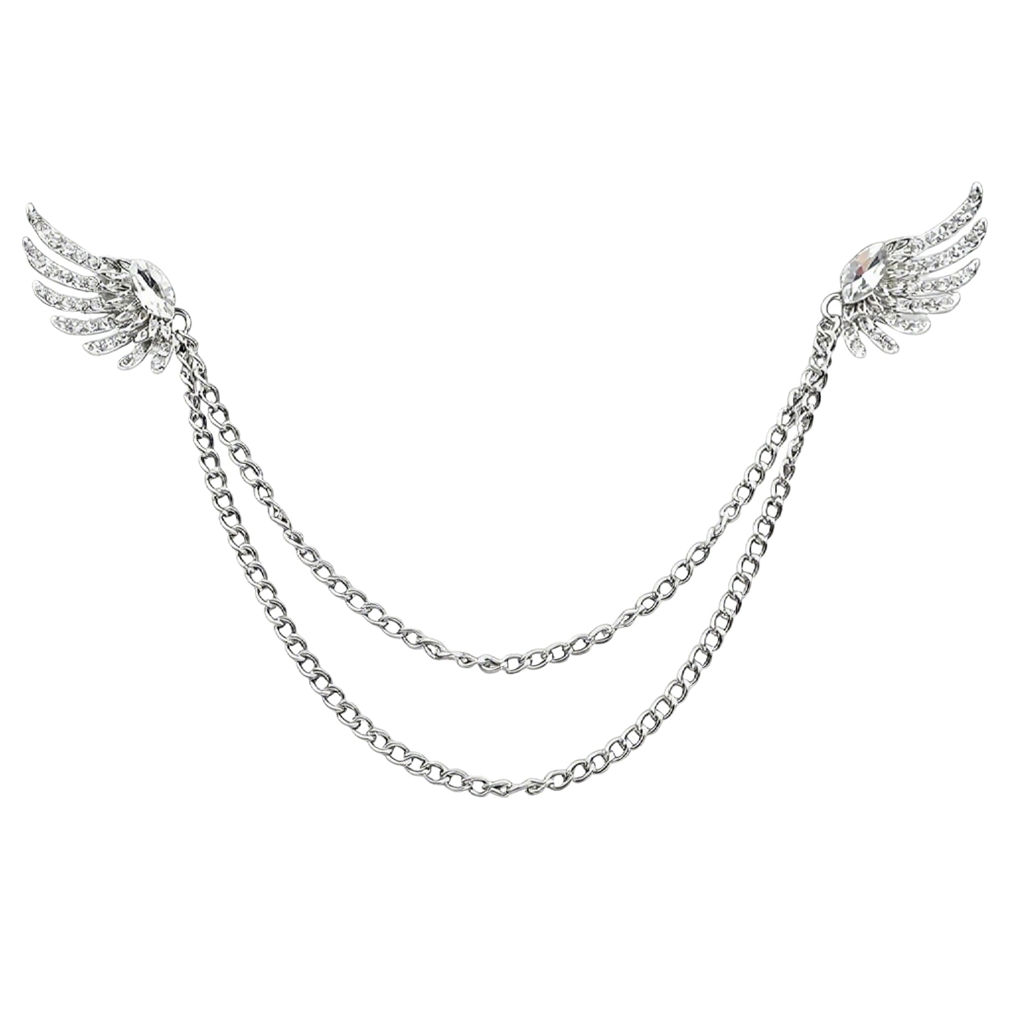 Silver White Wing Lapel Pin