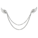 Silver White Wing Lapel Pin
