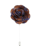 Brown Blue Geometric Lapel Pin