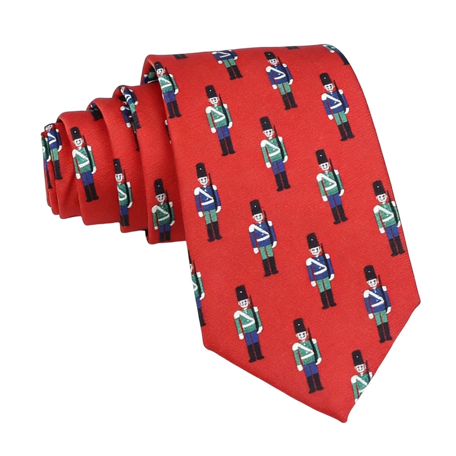 Red Necktie With Colorful Toy Soldiers