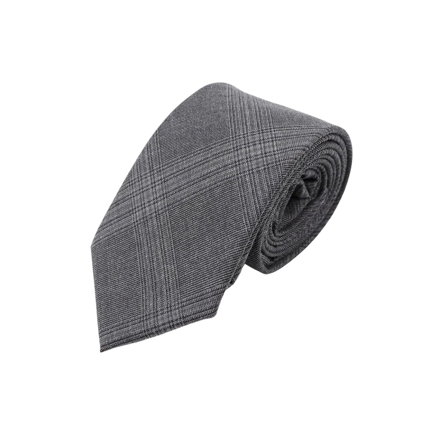 Gray With Gray Plaid Necktie