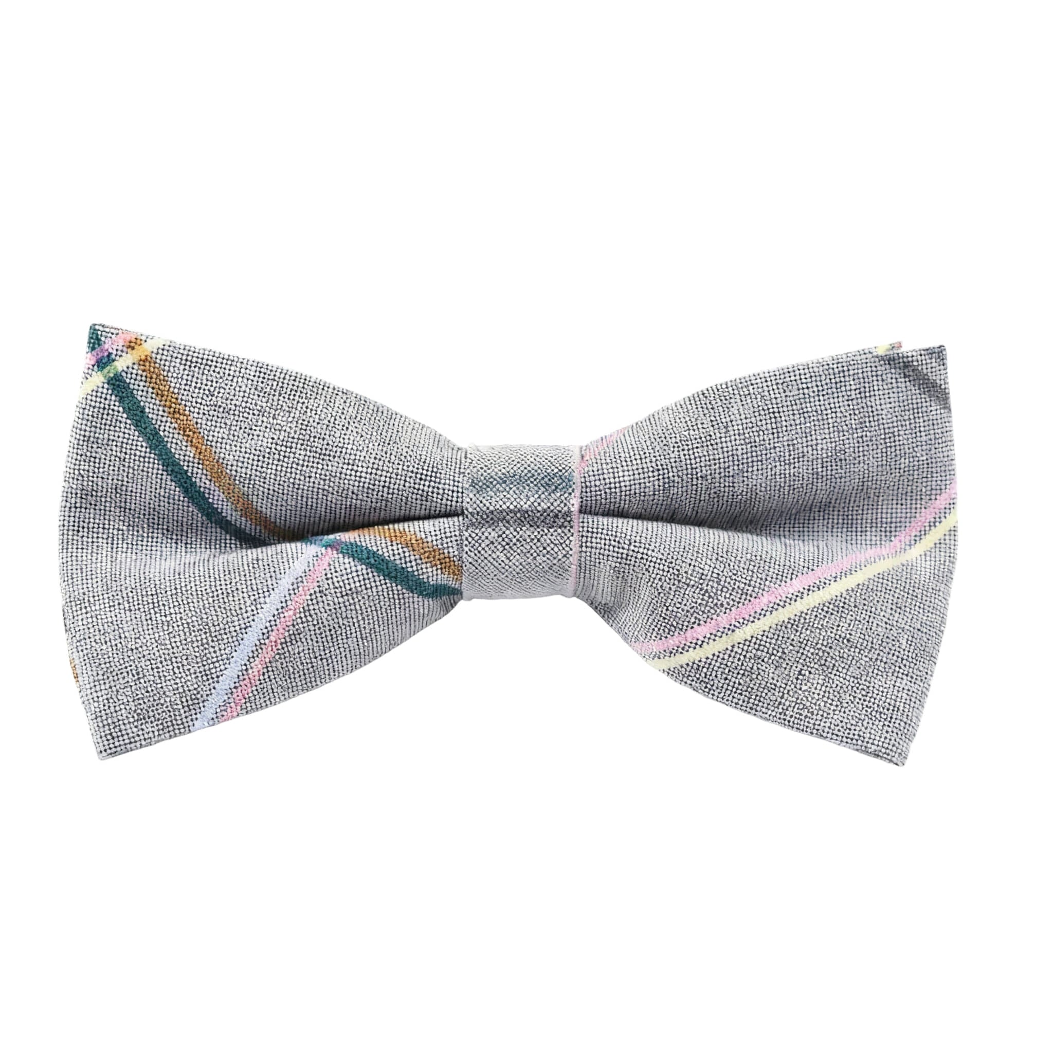 Gray Striped Bow Tie