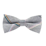 Gray Striped Bow Tie
