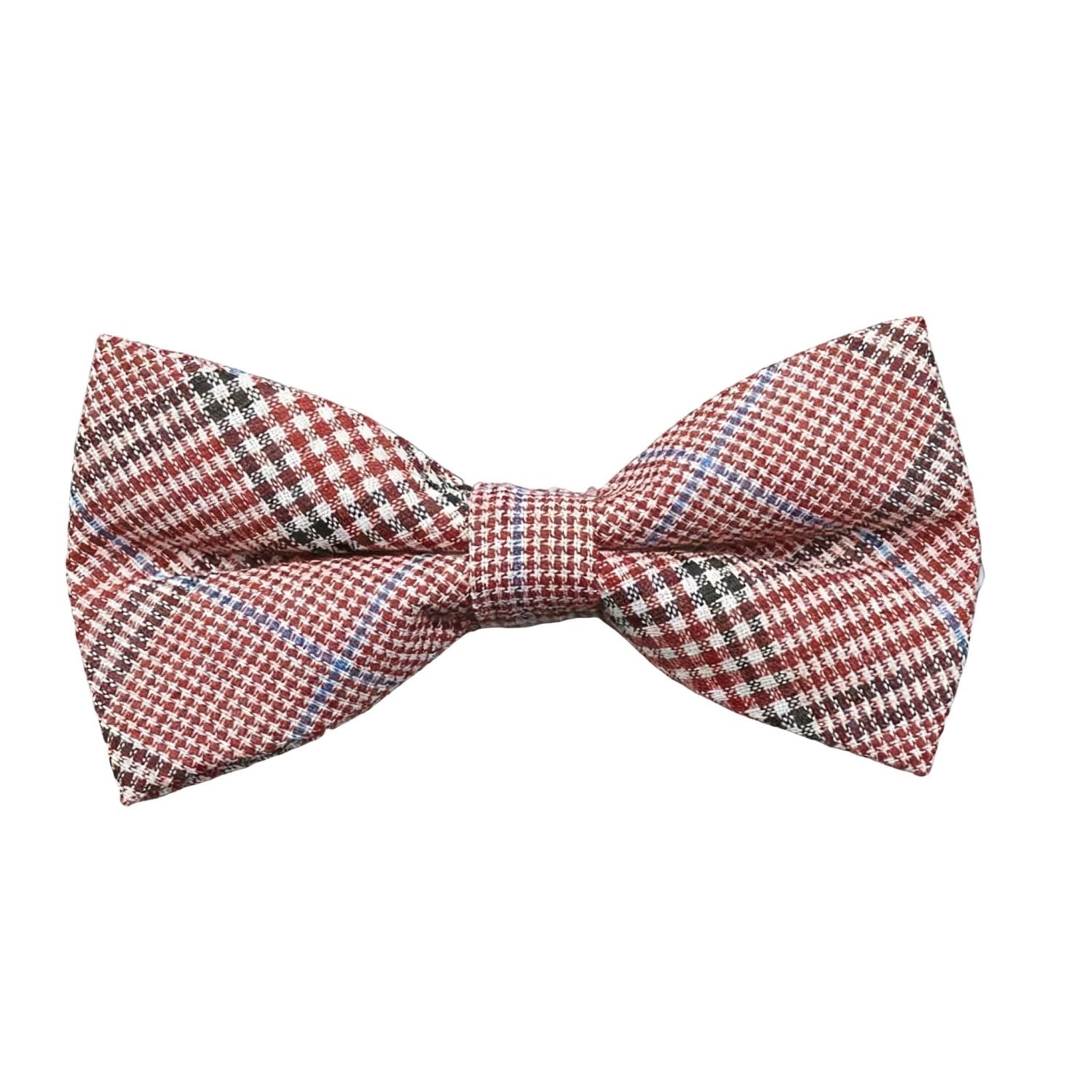 Red With White Black Blue Plaid Bowtie